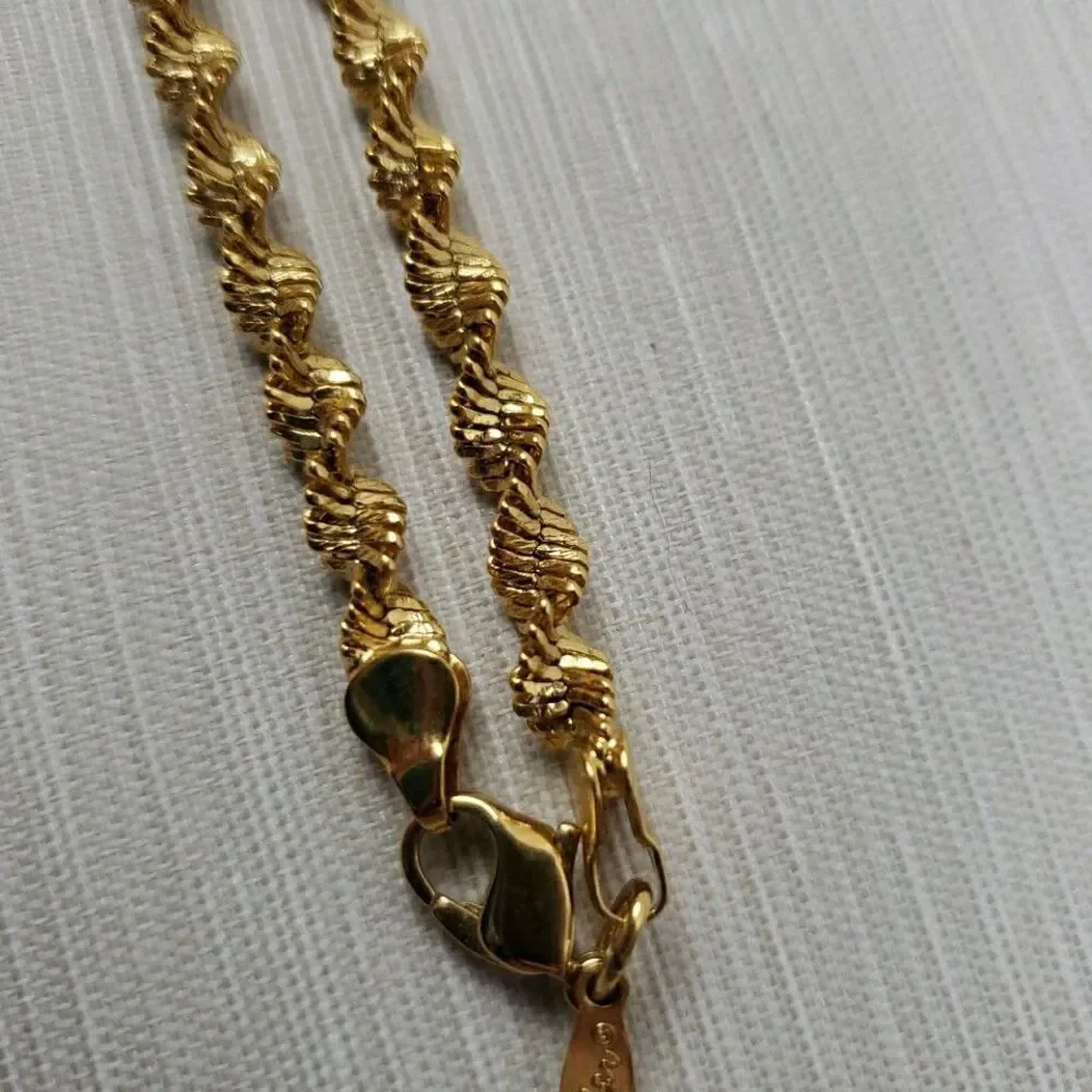 VTG Napier Sparkly Faceted Twist Rope Chain Necklace 28